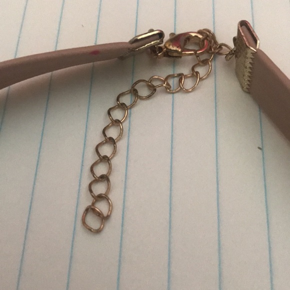 Beautiful blush-pink choker with geometric gems. Gently used. Faux leather - Picture 3 of 3